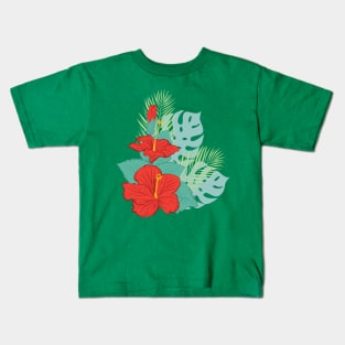 Hibiscus and Palms Kids T-Shirt